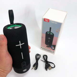 Портативна Bluetooth колонка TG619C FM-радіо USB/TF з ремінцем, Колонка для музики. Колір: чорний - Інтернет-магазин спільних покупок ToGether