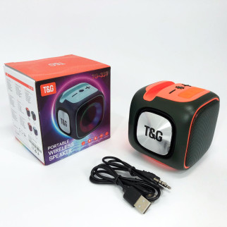 Портативна Bluetooth колонка TG359 7W з підсвічуванням RGB, акумуляторна колонка для музики. Колір: зелений - Інтернет-магазин спільних покупок ToGether