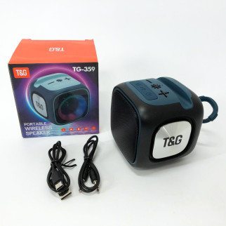 Портативна Bluetooth колонка TG359 7W з RGB підсвічуванням, гучна колонка для вечірки. Колір: чорний - Інтернет-магазин спільних покупок ToGether