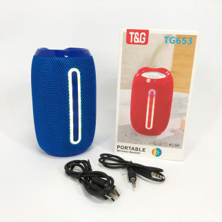 Портативна Bluetooth-колонка TG653 USB з ремінцем, Бездротова колонка портативна потужна. Колір: синій - Інтернет-магазин спільних покупок ToGether