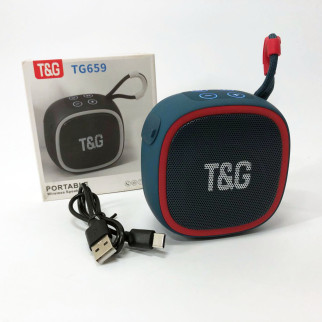 Портативна Bluetooth-колонка TG659 з ремінцем, Bluetooth колонка з підсвічуванням. Колір: синій - Інтернет-магазин спільних покупок ToGether