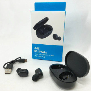Навушники бездротові блютуз TWS MiPods A6S True, бездротові навушники для смартфона. Колір чорний - Інтернет-магазин спільних покупок ToGether