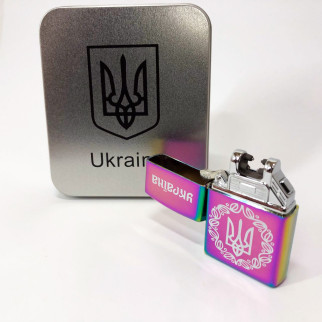 Дугова електроімпульсна запальничка USB Україна металева коробка HL-447. Колір: хамелеон - Інтернет-магазин спільних покупок ToGether