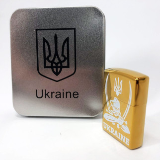 Дугова електроімпульсна запальничка USB Україна (металева коробка) HL-449. Колір: золотий - Інтернет-магазин спільних покупок ToGether