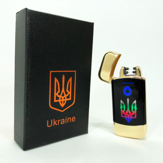 Дугова електроімпульсна запальничка із USB-зарядкою Україна LIGHTER HL-439. Колір: золотий - Інтернет-магазин спільних покупок ToGether
