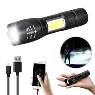 Ліхтарик акумуляторний ручний Bailong BL-29 діод T6 + COB зарядка від USB, ліхтарик led, водонепроникний - Інтернет-магазин спільних покупок ToGether