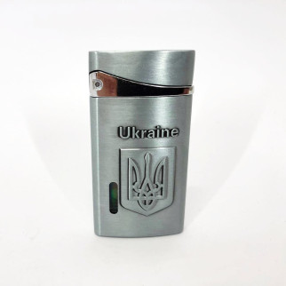 Турбо запальничка, кишенькова запальничка "Ukraine" 325, запальничка подарунок на день народження. Колір: срібний - Інтернет-магазин спільних покупок ToGether