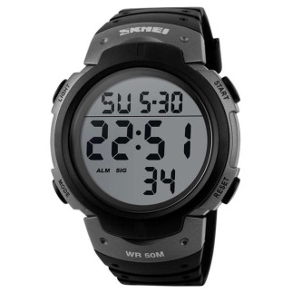 Годинник наручний чоловічий SKMEI 1068TN, брендовий чоловічий годинник, годинник чоловічий спортивний. Колір: титан - Інтернет-магазин спільних покупок ToGether