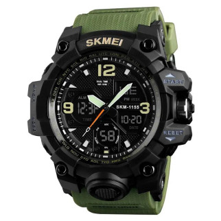 Годинник наручний чоловічий SKMEI 1155BAG, годинник тактичний протиударний, армійський годинник. Колір: зелений - Інтернет-магазин спільних покупок ToGether