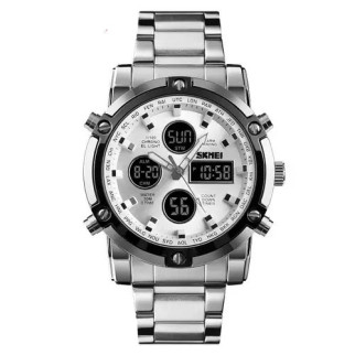 Годинник наручний чоловічий SKMEI 1389SI SILVER, брендовий чоловічий годинник. Колір: срібний - Інтернет-магазин спільних покупок ToGether