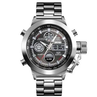 Годинник наручний чоловічий SKMEI 1515SI SILVER, водонепроникний чоловічий годинник. Колір: срібний - Інтернет-магазин спільних покупок ToGether