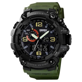 Годинник наручний чоловічий SKMEI 1520AG ARMY GREEN, військовий чоловічий наручний годинник зелений. Колір: зелений - Інтернет-магазин спільних покупок ToGether