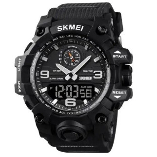Годинник наручний чоловічий SKMEI 1586BK BLACK, водонепроникний чоловічий годинник, годинник спортивний. Колір: чорний - Інтернет-магазин спільних покупок ToGether