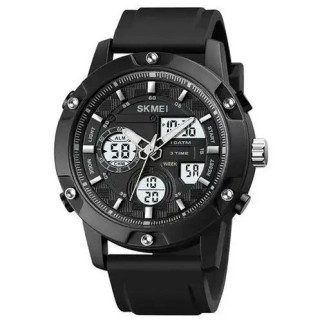Годинник наручний чоловічий SKMEI 1757BKWT BLACK-WHITE, армійський годинник протиударний. Колір: чорний - Інтернет-магазин спільних покупок ToGether