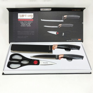 Набір кухонний ножів Rainberg RB-8803 3 в 1 з нержавіючої сталі з керамічним покриттям - Інтернет-магазин спільних покупок ToGether