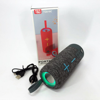 Портативна Bluetooth колонка TG619C FM-радіо USB/TF з ремінцем, Bluetooth колонка з підсвічуванням. Колір: сірий - Інтернет-магазин спільних покупок ToGether