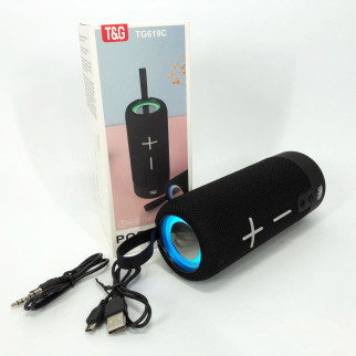 Портативна Bluetooth колонка TG619C FM-радіо USB/TF з ремінцем, Колонка для музики. Колір: чорний - Інтернет-магазин спільних покупок ToGether