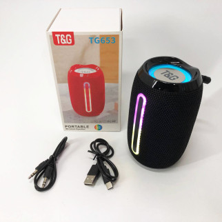 Портативна Bluetooth-колонка TG653 USB з ремінцем, акумуляторна колонка для музики. Колір: чорний - Інтернет-магазин спільних покупок ToGether