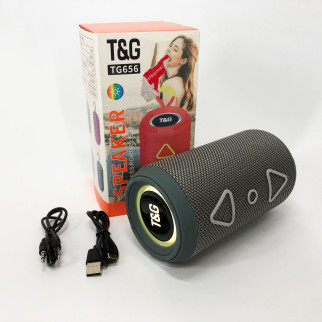Bluetooth колонка портативна TG656 FM-радіо, Гучна блютуз колонка, Колонка для вечірки. Колір: сірий - Інтернет-магазин спільних покупок ToGether