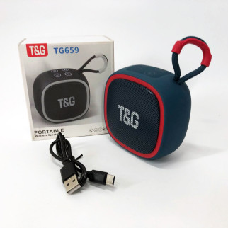 Портативна Bluetooth-колонка TG659 з ремінцем, Bluetooth колонка з підсвічуванням. Колір: синій - Інтернет-магазин спільних покупок ToGether
