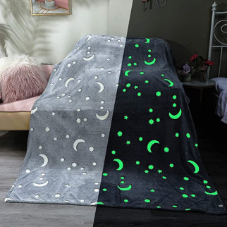 Плед, що світиться в темряві, плюшеве покривало Blanket kids Magic Star 150х100 см флісова ковдра. Колір: сірий - Інтернет-магазин спільних покупок ToGether