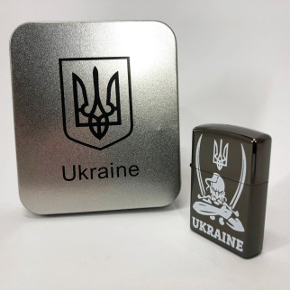 Дугова електроімпульсна запальничка USB Україна (металева коробка) HL-449. Колір: чорний - Інтернет-магазин спільних покупок ToGether