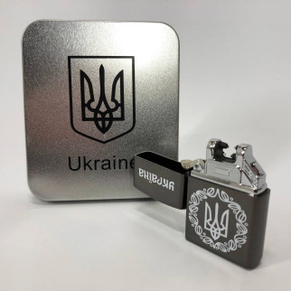 Дугова електроімпульсна запальничка USB Україна металева коробка HL-447. Колір: чорний - Інтернет-магазин спільних покупок ToGether