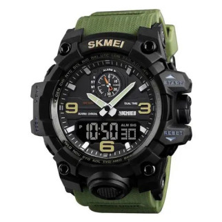 Годинник наручний чоловічий SKMEI 1586AG ARMY GREEN, чоловічий армійський водостійкий тактичний. Колір: зелений - Інтернет-магазин спільних покупок ToGether