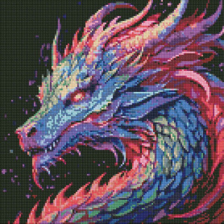 Набір з алмазною мозаїкою "барвистий дракон" з ав стразами 40х40см - Інтернет-магазин спільних покупок ToGether