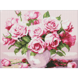 Набір з алмазною мозаїкою "рожеві троянди" 30х40см - Інтернет-магазин спільних покупок ToGether