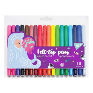 Фломастери YES 18 кольорів Cosmic girl - Інтернет-магазин спільних покупок ToGether