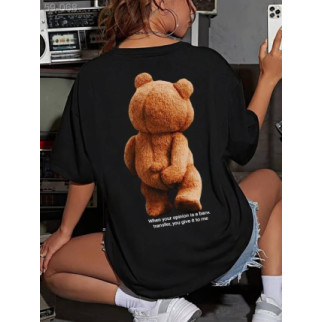 Черная женская футболка ДТФ.59-068 - Інтернет-магазин спільних покупок ToGether