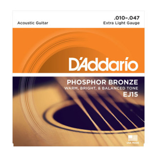 Струни для акустичної гітари DAddario EJ15 Phosphor Bronze Extra Light (10-47) - Інтернет-магазин спільних покупок ToGether