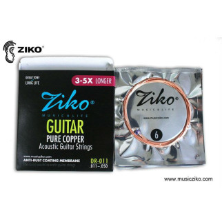 Струни для акустичної гітари "ZIKO" Pure Copper Anti Rust DR-011(11-50) - Інтернет-магазин спільних покупок ToGether