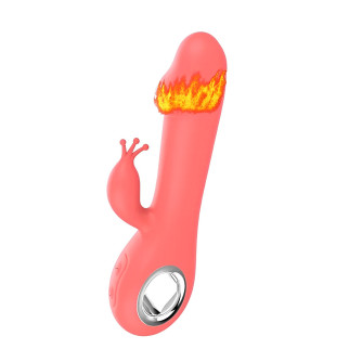 Вібратор-кролик Pretty Love з підігрівом і ротацією жовтогарячий USB - Інтернет-магазин спільних покупок ToGether