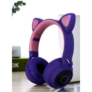 Бездротові навушники Fingertime BT028C з котячими вушками Фіолетовий - Інтернет-магазин спільних покупок ToGether