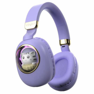 Бездротові дитячі навушники MS-B4 "CAT IN A CAPSULE" Фіолетовий - Інтернет-магазин спільних покупок ToGether