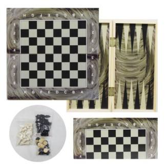 Гра 2 в 1 (шахи і нарди) на деревʼяній дошці - Інтернет-магазин спільних покупок ToGether