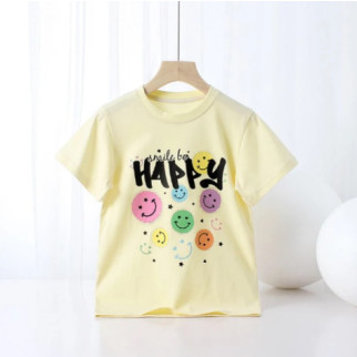 Подростковая футболка для девочки со смайликами 152-158, желтая - Інтернет-магазин спільних покупок ToGether