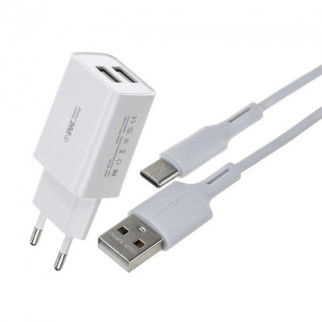 Зарядний пристрій EU та кабель USB-Type-C WK RP-U95-White 2.0A білий - Інтернет-магазин спільних покупок ToGether
