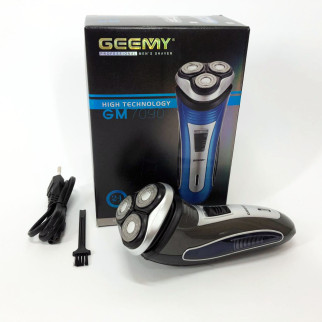 Електробритва GEEMY GM-7090 3 в 1 тример, бездротова електробритва, Тример для вусів. Колір: синій - Інтернет-магазин спільних покупок ToGether