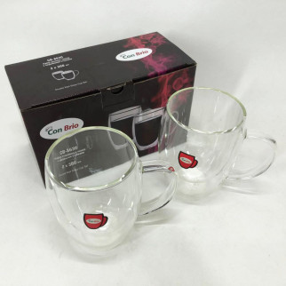 Набір скляних чашок з подвійними стінками Con Brio CB-8630 2шт, 300мл, кружки з подвійними стінками - Інтернет-магазин спільних покупок ToGether