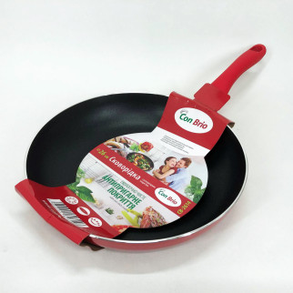 Сковорода з антипригарним покриттям "XYLAN" Con Brio CB-2614 26 см, сковорода для смаження. Колір: червоний - Інтернет-магазин спільних покупок ToGether