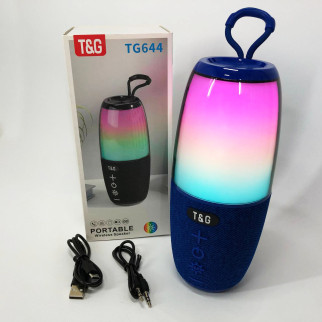 Портативна колонка TG644 5W з RGB підсвічуванням та ремінцем, музичні колонки для вулиці. Колір: синій - Інтернет-магазин спільних покупок ToGether