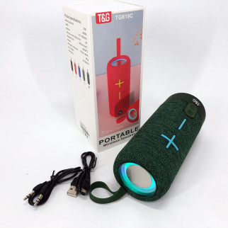Портативна Bluetooth колонка TG619C FM-радіо USB/TF з ремінцем, колонка з акумулятором. Колір: зелений - Інтернет-магазин спільних покупок ToGether