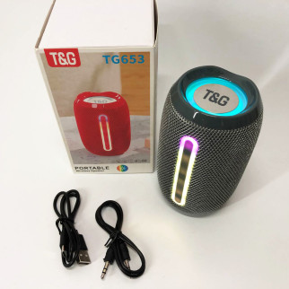 Портативна Bluetooth-колонка TG653 USB з ремінцем, гучна колонка для вечірки. Колір: сірий - Інтернет-магазин спільних покупок ToGether