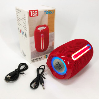 Портативна Bluetooth-колонка TG653 USB з ремінцем, потужна переносна акустична колонка. Колір: червоний - Інтернет-магазин спільних покупок ToGether