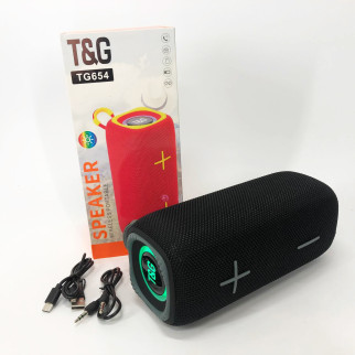 Портативна Bluetooth колонка TG654 8W з підсвічуванням, акумуляторна колонка для музики. Колір: чорний - Інтернет-магазин спільних покупок ToGether