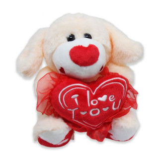 М'яка іграшка "Собачка з серцем", персикова - Інтернет-магазин спільних покупок ToGether