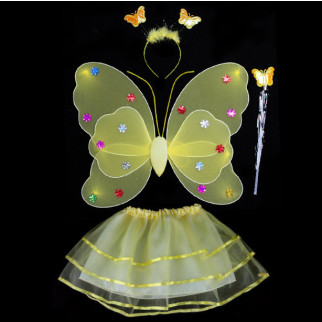 Карнавальний наряд крилья з юбкою Бабочка 9094 жовтий - Інтернет-магазин спільних покупок ToGether